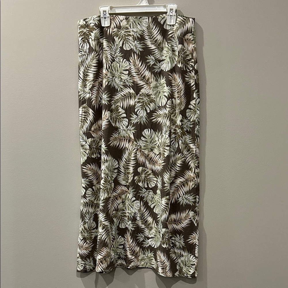 J. Jill Leaf Pattern Pencil Skirt - Green and Brown